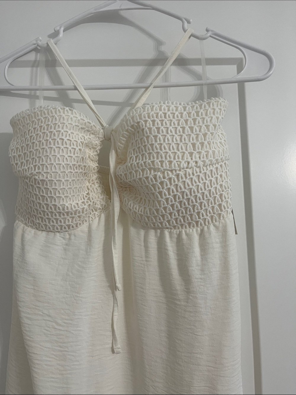 Cream Crochet Bust Maxi Dress